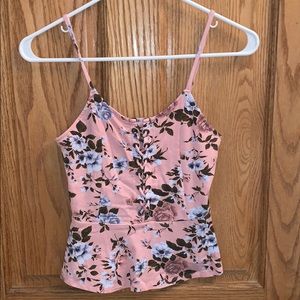 Pink floral crop top